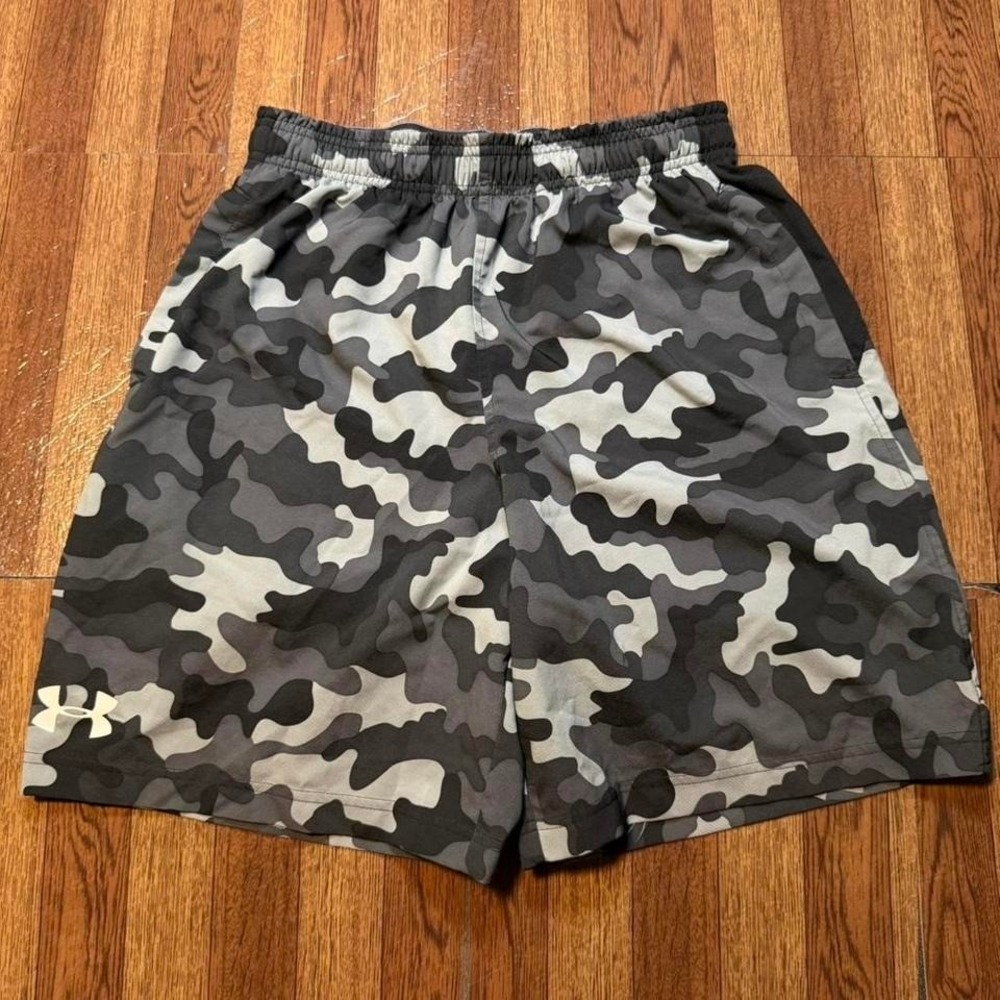 Under Armour Black Camo Retro Tech Sportswear Running Train Short Small